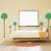 Large Tree With Clouds and Birds Wall Decals